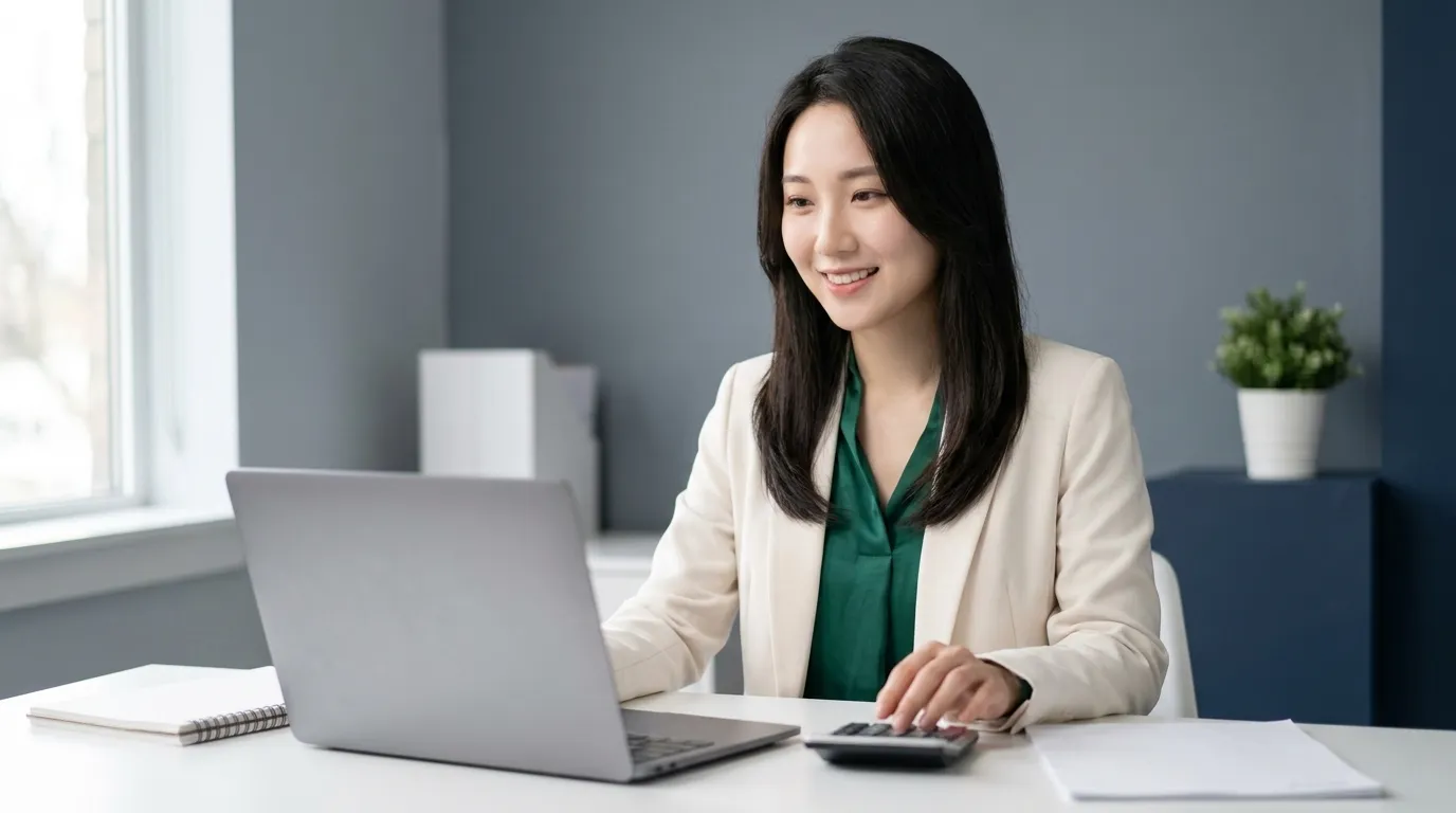A solo publicist at a home office desk comparing a monitoring quote with a monthly media database
