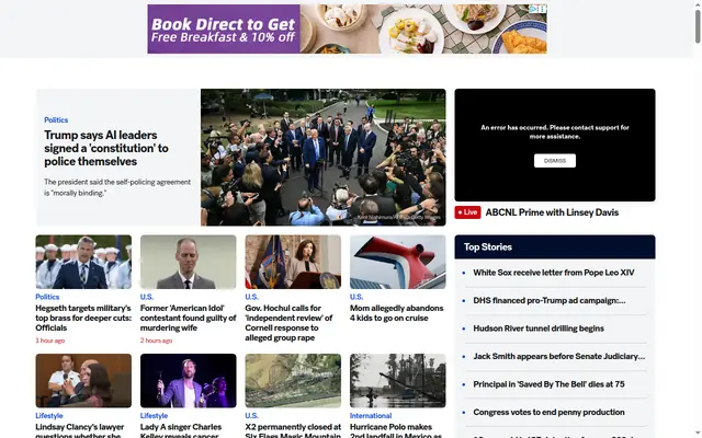 ABC News Studios homepage
