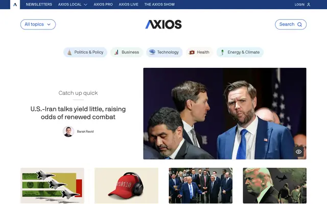 Axios homepage