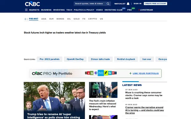 CNBC homepage