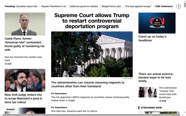 CNN homepage