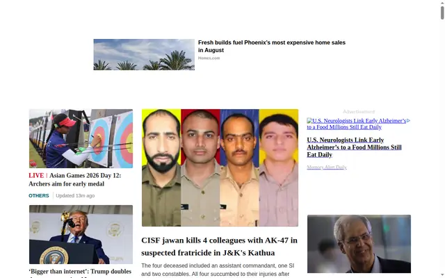 Hindustan Times homepage