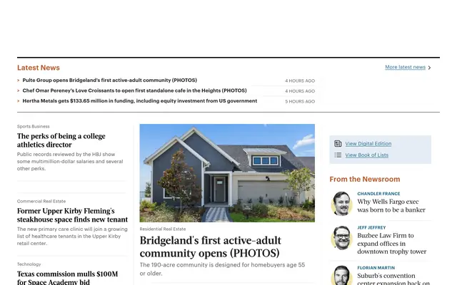 Houston Business Journal homepage