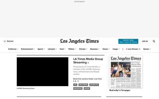 Los Angeles Times homepage