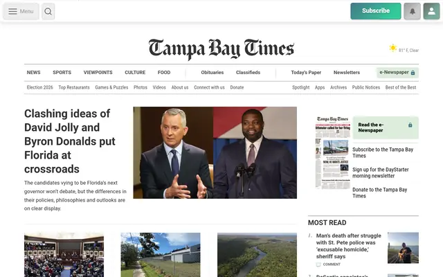 Tampa Bay Times homepage