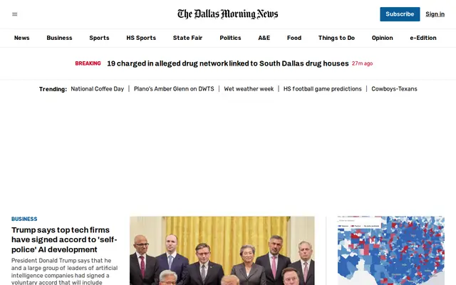 The Dallas Morning News homepage