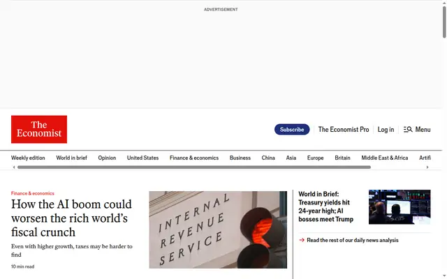 The Economist homepage