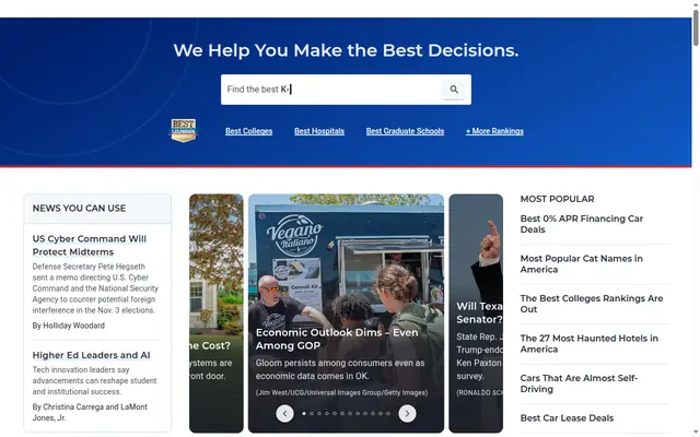 U.S. News & World Report homepage